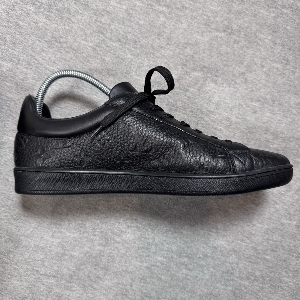 LOUIS VUITTON Luxembourg Monogram Shoes Black Mens Size US 9.5 Sneakers - Picture 5 of 16